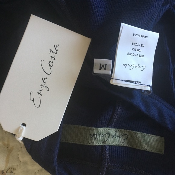 🇺🇸 ENZA COSTA SILK RIB CREW LONG SLEEVE TOP - Picture 7 of 7